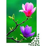 Magnolienblüten Mattes Kartonpapier 1000 Puzzleteile Taufeuchte Blütenblätter Erwachsenenpuzzle Für Puzzle-Enthusiasten – Rahmenfertig Für Schöne Heimdekoration 38x26cm/1000pcs