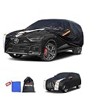 Multi-Layer Car Cover Custom Fit for Acura MDX(2007-2026), 100% Waterproof All Weather for Automobiles, Gift with Towel, Heavy Duty Car Covers for Rain Sun UV Protection with Door Zipper