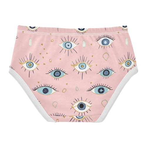 Wusikd Boho Evil Eyes Girls' Underwear Cotton Pink Girls Briefs Soft Toddler Underwear 2T2