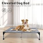 Elevated Dog Bed Raised Outdoor Dog Cot Medium, Cooling Dog Cot Bed with Metal Frame, Washable Breathable Mesh and Anti-Slip Feet Portable Indoor Pet Bed