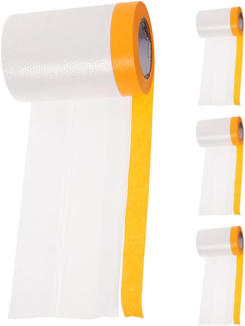Car Paint Masking Film 4 Rolls Plastic Protection for Painting