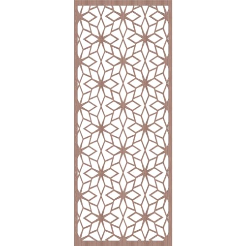 Image of 23 3 /8 inchW x 59 3 /8 inchH x 3 /8 inchT Lake Decorative Fretwork Wood Wall Panels, Walnut