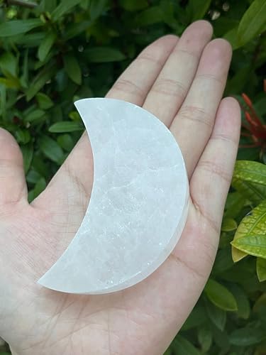 Platos de carga de selenita en forma de luna, pack triple miniatura 5