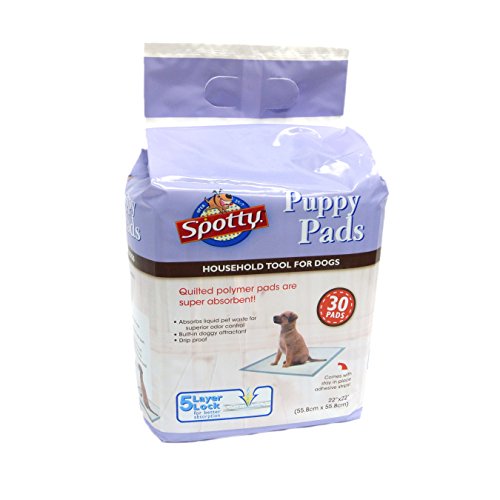 Image of Spotty Super Absorbent Heavy Duty 5 Layer Housebreaking Training Leak Proof Pet Puppy Dog Pee Pads, 30 Count