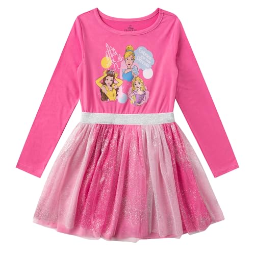 Vestido de princesa Bella y Cenicienta con manga larga cómoda para niña