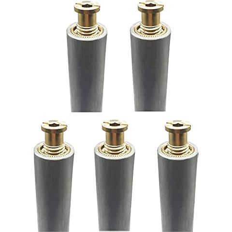 Poolzilla 5 Pack 10” Aluminum Tube with Brass Anchor for Pool Safety Cover Installation, Anchor Installation for Loose Ground or with Pavers, Extra Long Cover