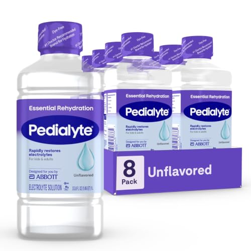 Pedialyte Essential Rehydration Electrolyte Drink, Dye-Free Hydration, 8-1L