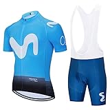 Wanty Radtrikot Herren Set Fahrradbekleidung Sommer MTB Radsport-Bekleidung Pro 19D Gepolsterten