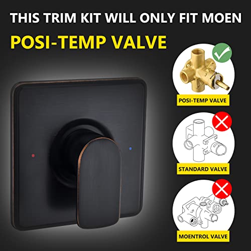 Shower Trim Kit, Compatible with Moen Posi-Temp Valve, Oil-Rubbed Bronze by Tearel - Used condition - Image 2