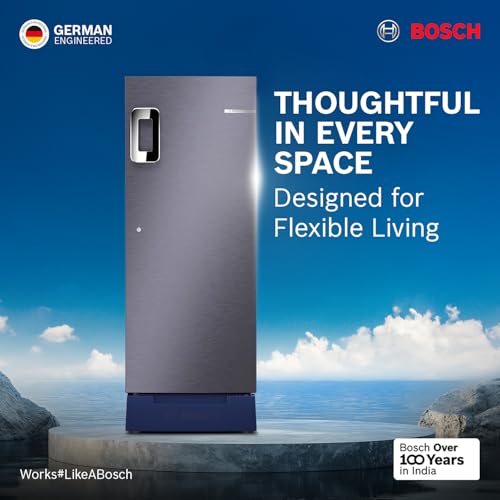 Bosch 226 L, 3 star, Direct-Cool Single Door Refrigerator | 18 Hrs Cooling Retention | 2.5X Faster Cooling | Spacious Multi Box | Delicate Crisper for Soft Veggies (2026 model, CST22U13AI, Dark Lake) view 2
