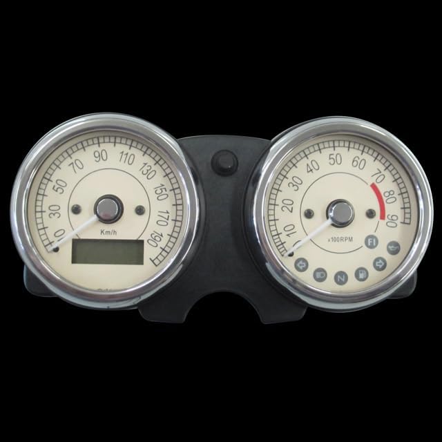 □W800 用 ELメーターパネル レトロ ホワイト Odax Vintage OXP311054