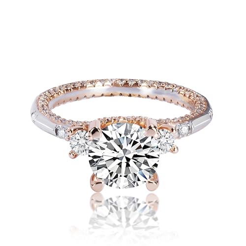 1/2/3ct Moissanite Ladies Engagement Ring, D Color VVS1 Clarity Eternal Promise Anniversary Ring Jewelry, 925 Sterling Silver Plated 18K White Gold Women's Ring