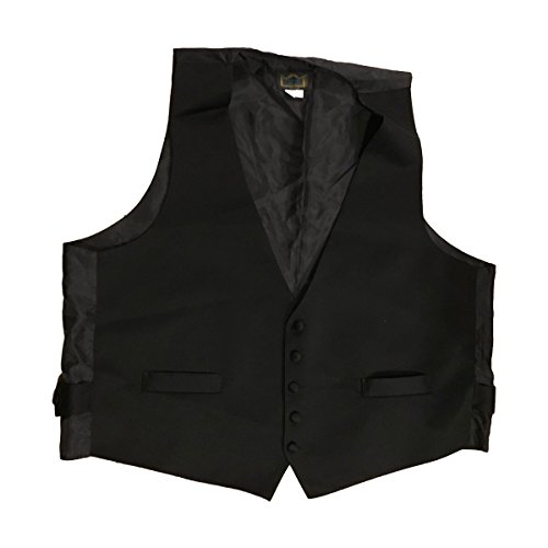 Mens Black Five Button Vest with Satin Back (42)2