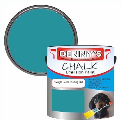 Premium Interior Wall & Furniture Chalk Paint – Twilight Ocean Evening Blue – Rich Matt Finish, Durable & Washable, Low Odour, Ideal for Living Rooms, Bedrooms & Hallways (2.5 litre Tin)