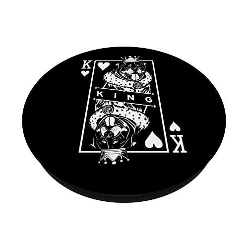 Rottweiler King Of Hearts Dog Lover Playing Card Pop Art PopSockets Swappable PopGrip, Black - Image 2