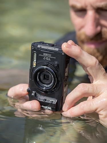 OM SYSTEM Olympus Tough TG-7 Black Underwater Camera, Waterproof, Freeze Proof, High Resolution Bright, 4K Video 44x Macro Shooting (Successor Olympus TG-6)