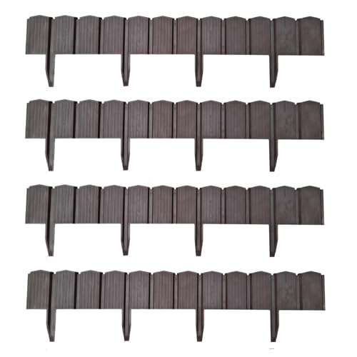 Palisade Holzoptik 3,14m - braun | Beetumrandung, Rasenkante, Beeteinfassung, Gartenpalisade