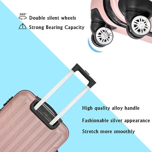 Luggage Set of 3 Portable ABS Trolley Case, 20" / 24" / 28" Large Capacity Carry on Suitcase with 360° Spinner Wheels and Alloy Handle, Multifunctional Traveling Storage Suitcase for Business Trip4