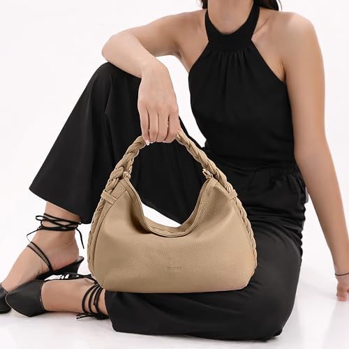 Image of EXOTIC Luna Braided Sling Bag for Women | Soft Structured Hobo Bag | Adjustable Strap | Multi Pocket | Elegant Everyday Purse