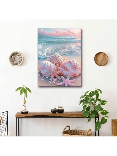 Impression sur toile coquillage plage pour salon 70x100 cm - 5
