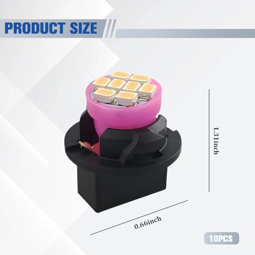 10 luces LED para tablero de auto T10 color rosa miniatura 2