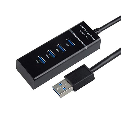LAPSTER Portable Mini USB Expander 4 Port USB Splitter 3.0 Hub Splitter High-Speed Multiport Slim USB Hub Cable Adapter and LED Indicator Compatible for Laptop/iPad/PC