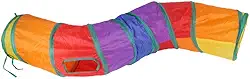 Túnel grande colorido curvo para gato