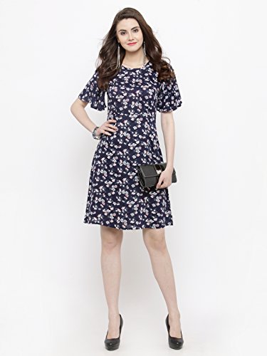 Image of Sera Women's Blue Fleared Sleeves A-line Dress