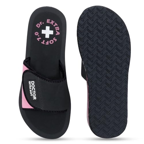 Image of DOCTOR EXTRA SOFT Women's Care Orthopaedic and Diabetic Adjustable Strape Super Comfort Dr Sliders Flipflops and House Slippers for Women's & Girl's Slides D-52