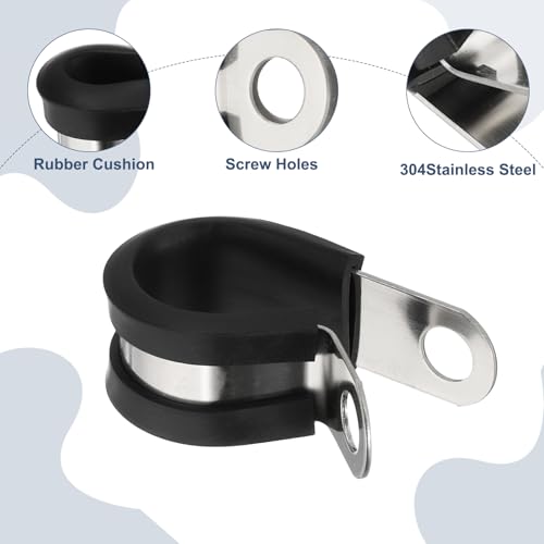 Collier de serrage 15,9 mm en acier inoxydable 304 noir PATIKIL pour tube rigide x50 - 4