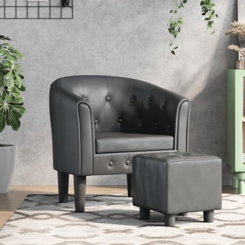 Générique Chaise Cabriolet avec Repose-Pied Gris Similicuir,Meubles,Fauteuils et...