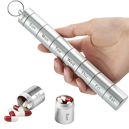 Weekly Pill Organizer Travel Kit Portable 7 Days Pill Holder 7 Compartments Pill Portable Suspension Travel Pill 