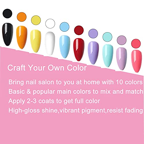 10 Farben Farbgel Gel Nagellack Set UV LED Gelnägel Farblacken Gellack Lacken Set Soak Off Gels Nail Polish DIY Art 8ml – Bild 3