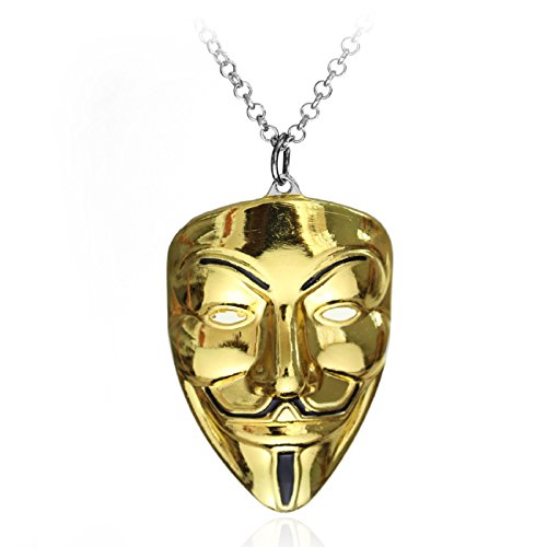 En V Vendetta máscara de cadena colour oro collar de Vendetta Protector de pantalla