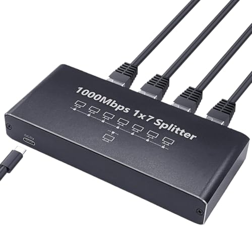 Hub Network,Multiport Internet 8 Puertos | Adaptador y Extensor de Alta Velocidad 1000 Mbps Portátil Enchufe y Juega para Streaming en Ordenador Portátil y Televisión