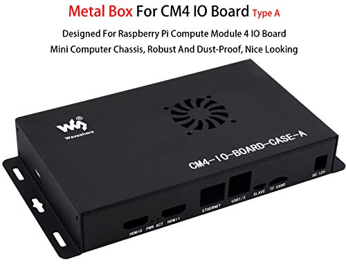Metal Case/Box With Cooling Fan For Raspberry Pi Compute Module 4 Io Board, Mini Computer Chassis With Hdmi,Ethernet,Usb ,Dsi Display Port, Csi Camera Port #TOP1