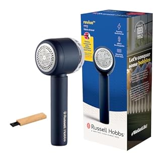 Russell Hobbs Fusselrasierer Elektrisch [USB-C Aufladung, Ansaugfunktion] Revive (Tragbarer, wiederaufladbarer Fusselentferner für Kleidung & Textilien, Magnetfach + Filter, Reinigungsbürste) 27660-56