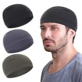 Mesh Dry-Fit Helmet Liner for Men Women,Cooling Skull Cap Moisture Wicking Breathable Summer Head Beanie (Black,Grey,Olive Green)
