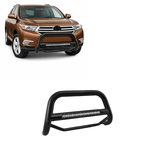 Image of Black Horse MAX Beacon Bull Bar No Skid Plate Black Compatible with 2011-2013 Toyota Highlander-MAB-TOF5207B