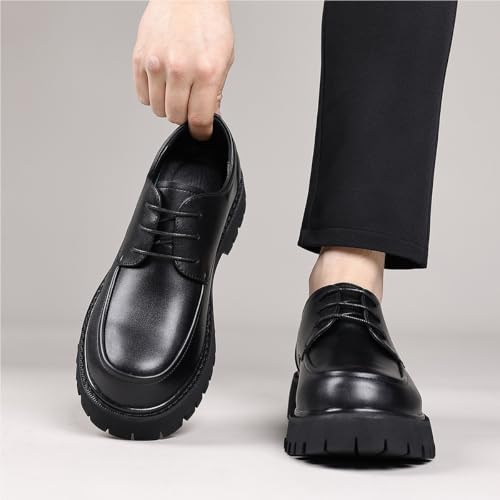 Zapatos Oxford para hombre en piel de vestir con elegante acabado y plataforma 2