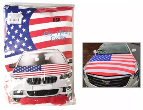 Country Flag Car Hood Cover Flag 63x47 Patriotic Flag Car Decorates Accessories Universal Size (America)