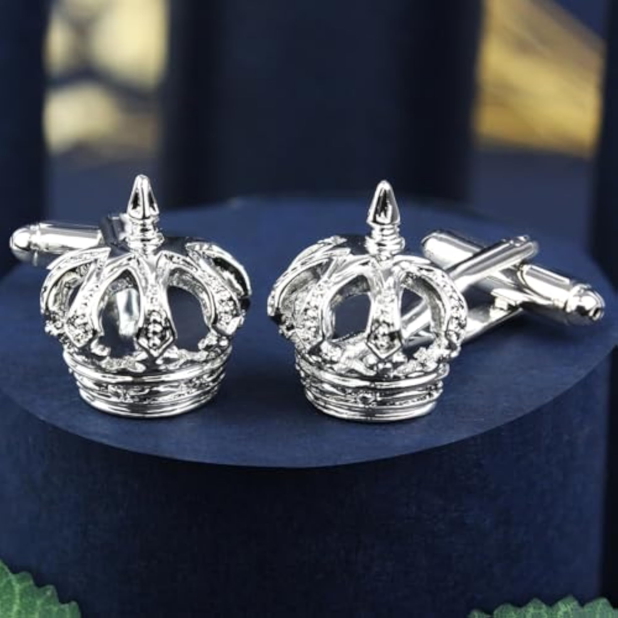 Crown on Cuffs Cufflinks for Men, Elegant Gift