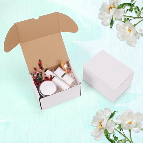 Image of WIFTREY 7x5x4 Small Shipping Boxes Set of 40, White Corrugated Cardboard Box Shipping Box for Packaging Small Business, Moving, Mailing