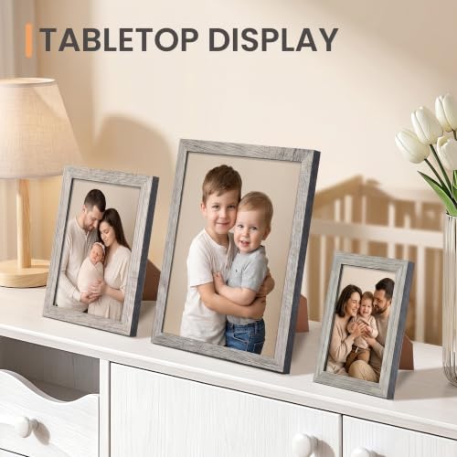 Image of upsimples Picture Frames Set of 10, Including 8x10, 5x7, 4x6 Gray Frame | Multi Picture Frames Collage Wall Decor, Gallery Wall Frame Set, Gift For Christmas, Mothers' day, Wedding, Dorm, Living Room