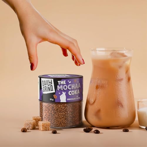Image of DAILYGRIND Hazelnut & Chocolate Mochaa Instant Coffee 50g Each (Pack of 2) | Freeze-Dried Pure Arabica Coffee Granules |For Mochas, Espresso, Cappuccino, Latte, Frappes | Hot & Cold Coffee - 50 Cups