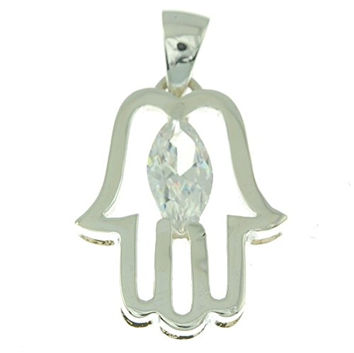 Pendentif Hamsa cristal blanc et argent 925 le cadeau d'anniversaire idéal