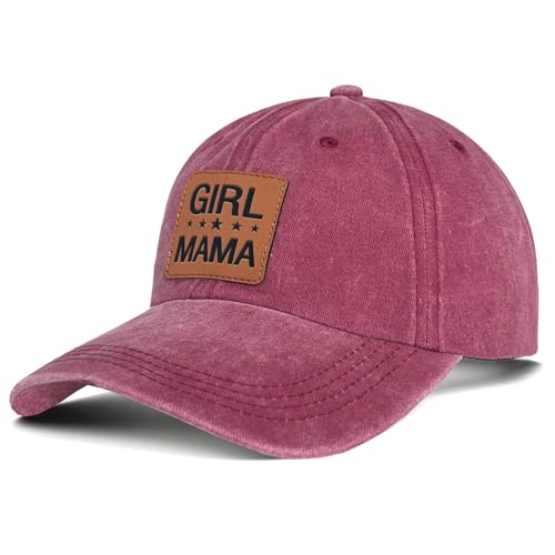 Image of Mother Mama Mom Hat for Women Leather Patch Baseball Mom Trucker Cap Gifts for Mothers Day Birthday
