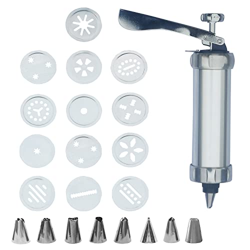 Scgfpoe Dessert Decorating Syringe Set,Stainless Steel Cake Tools,Cupcake Frosting Filling Injector Kits For Cake,Cream,Cookies,Baking(Silver) #TOP2