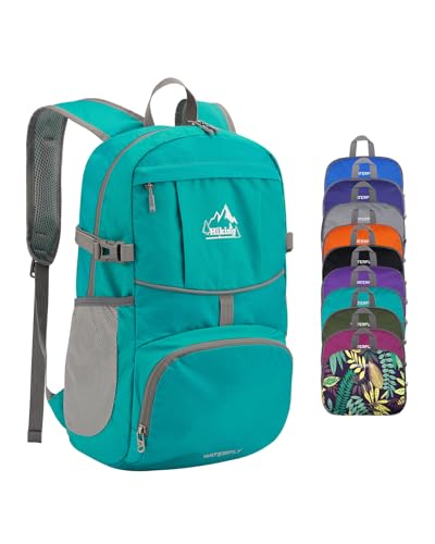 WATERFLY Faltbarer Rucksack Ultraleicht Wanderrucksack: 25L Leichter Tagesrucksack Sportlich Packable Backpack für Herren Damen Wandern Outdoor Trekking Hiking