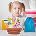 FoszaSzept Wooden Stacking Toys, Animal Wooden Balance Stacking Toys with Drawstring Bag, Montessori Balance Competition Storage Game for Party Favors Birthday Gifts（Flower）